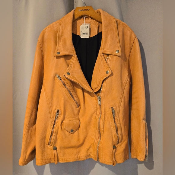 Free People We The Free  Jealousy Leather Moto Jacket - Picture 5 of 7